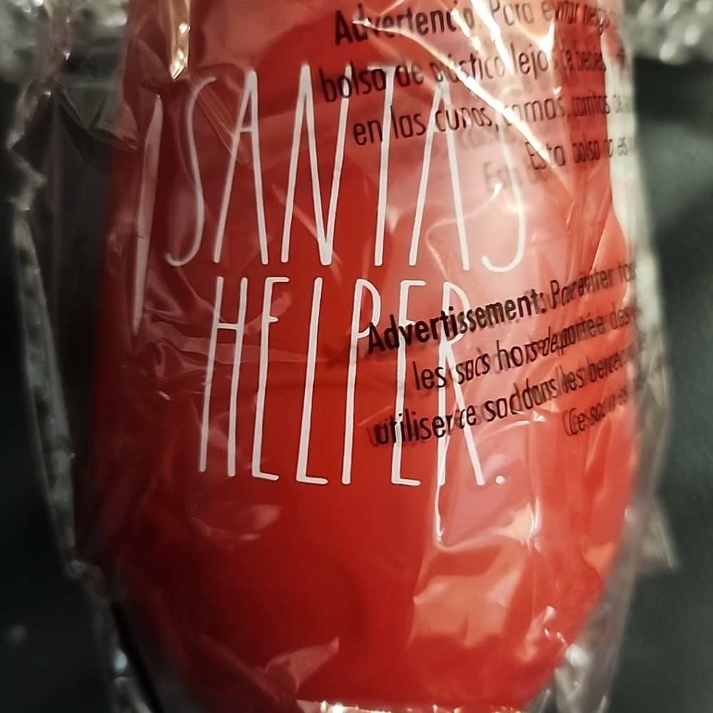 Rae Dunn Santa's Helper Wine Insulated Mug